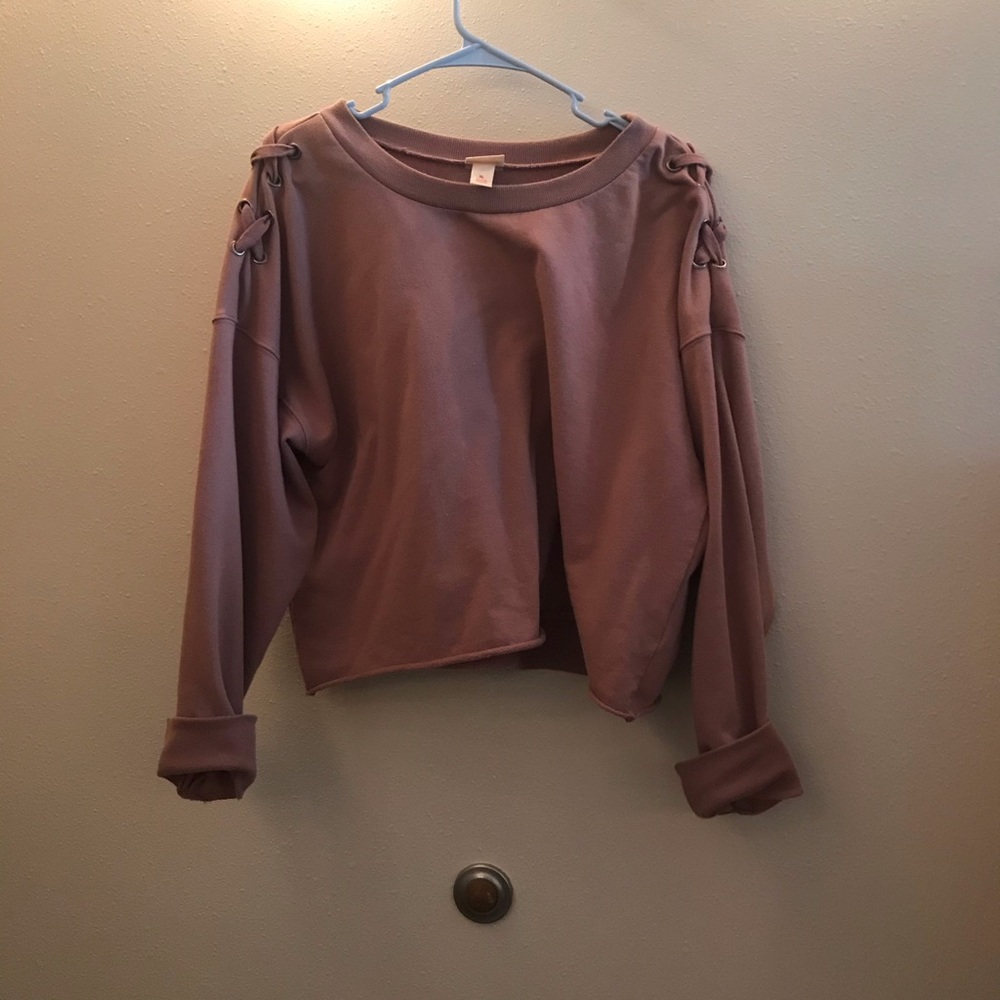 Purple oversized cropped sweater